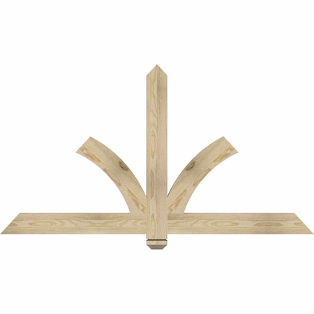 Ekena Millwork Redmond Rough Sawn Timber Gable Bracket, Douglas Fir, 60"W x 32"H x 2"D x 4"F, 13/12 Pitch GBW060X32X0204RED00RDF